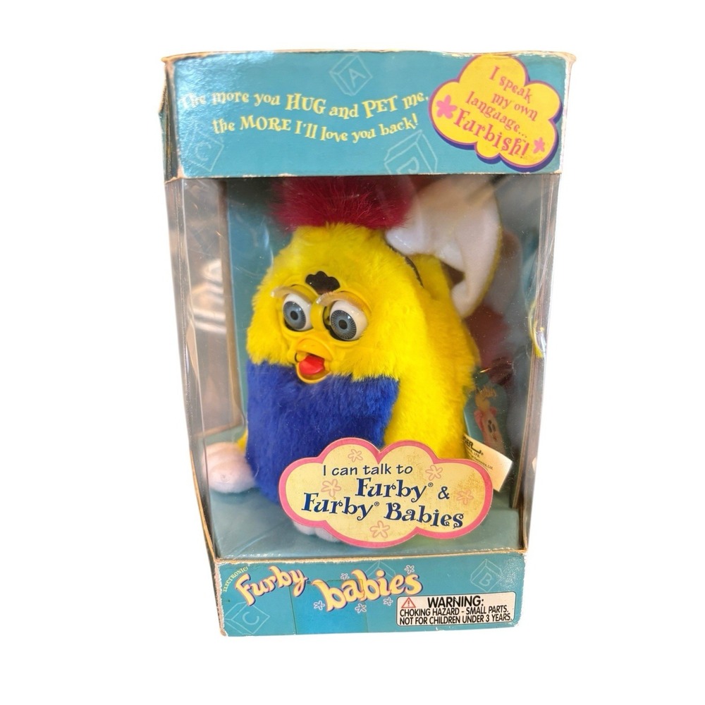 1999 Tiger Electronics FURBY BABIES Yellow and Blue Limited Edition NEW SEALED - Picture 2 of 5
